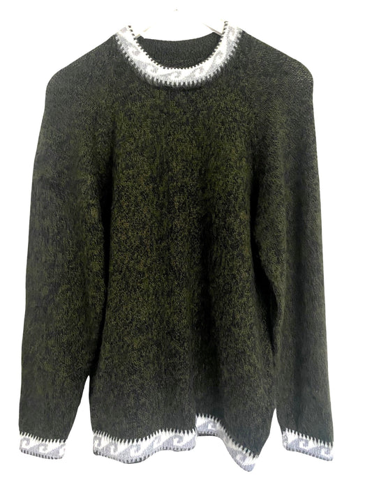 Dark Green Alpaca Cardigan