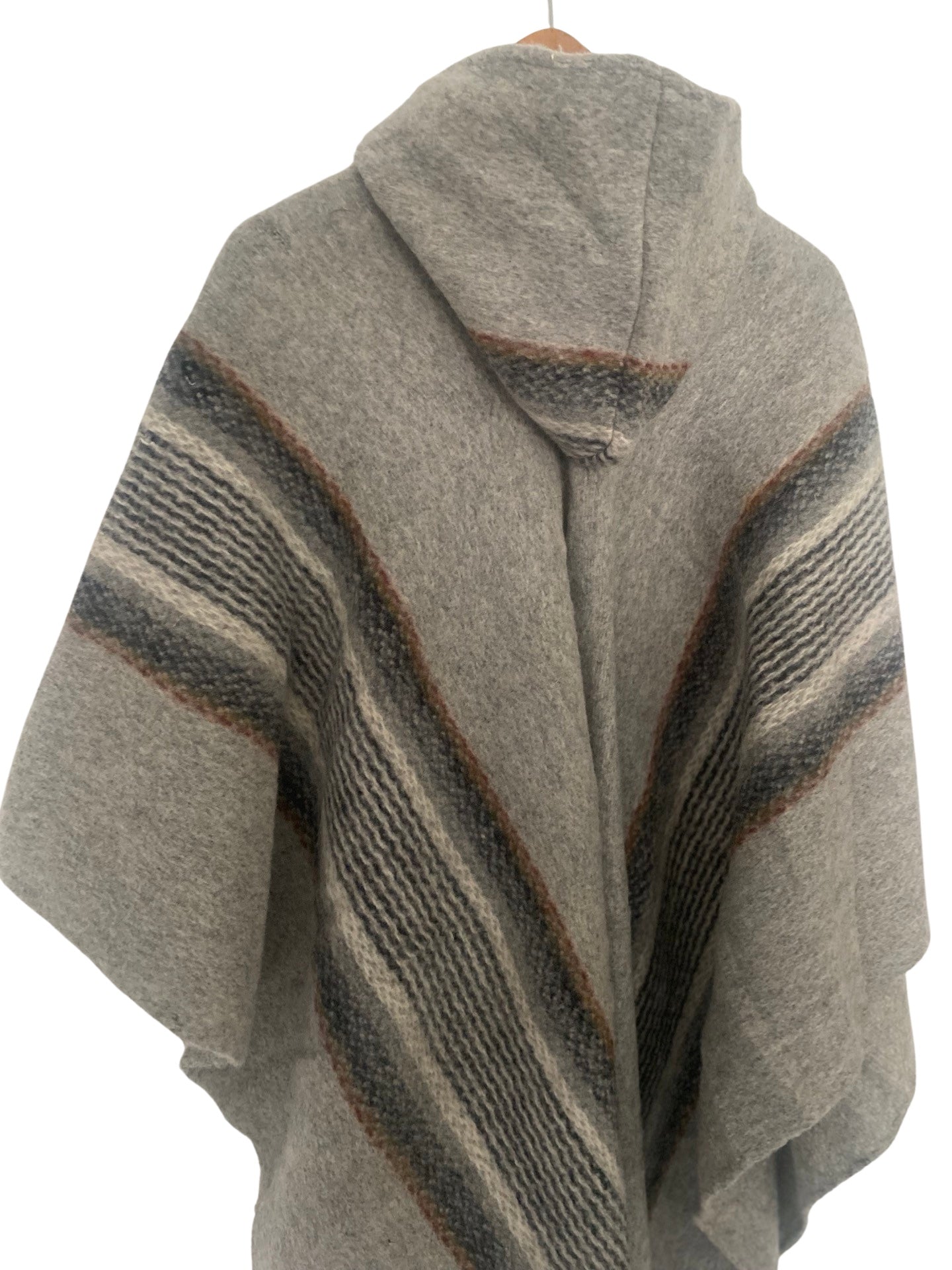 Hooded Sheep Wool Poncho