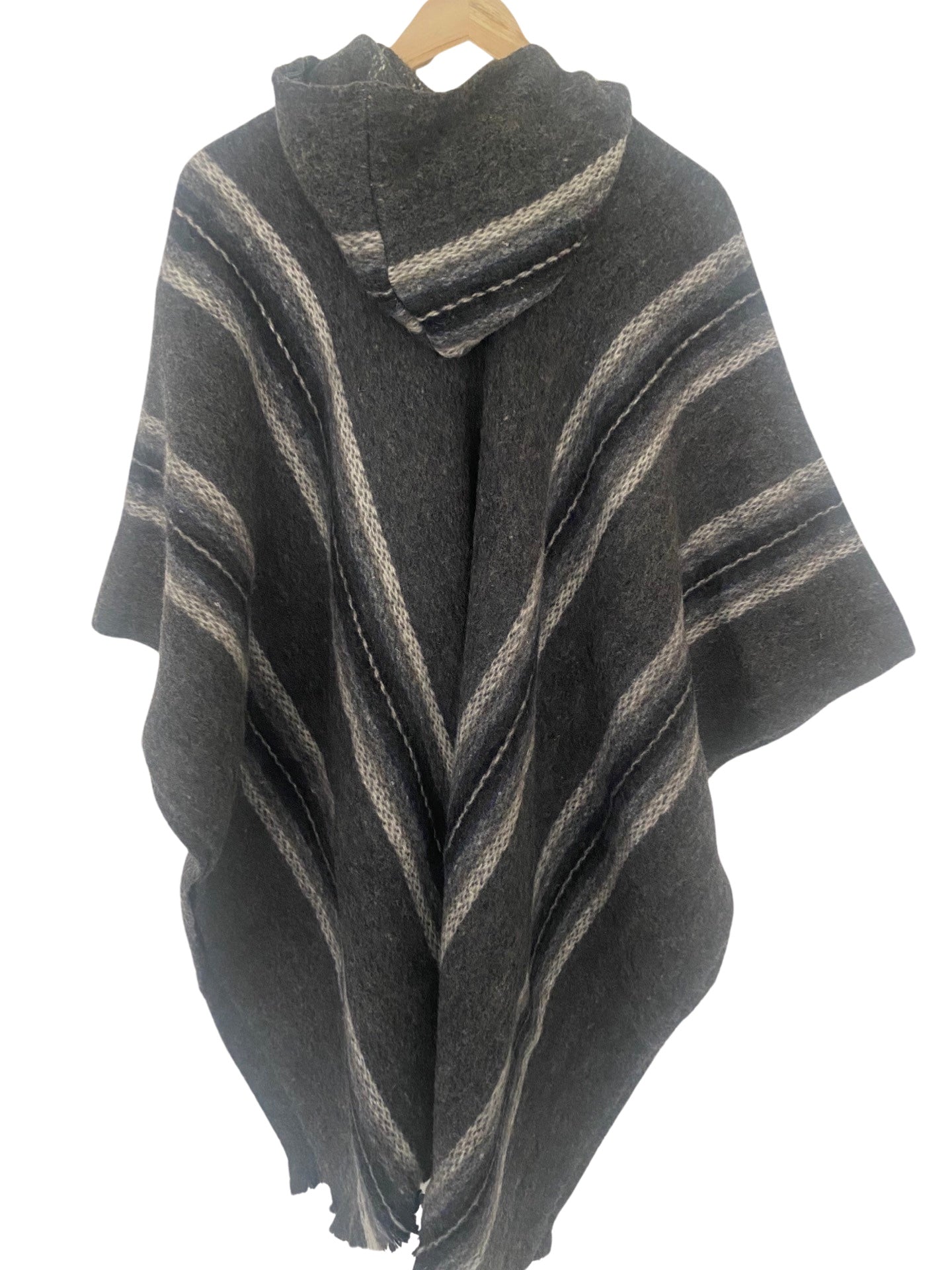 Hooded Sheep Wool Poncho