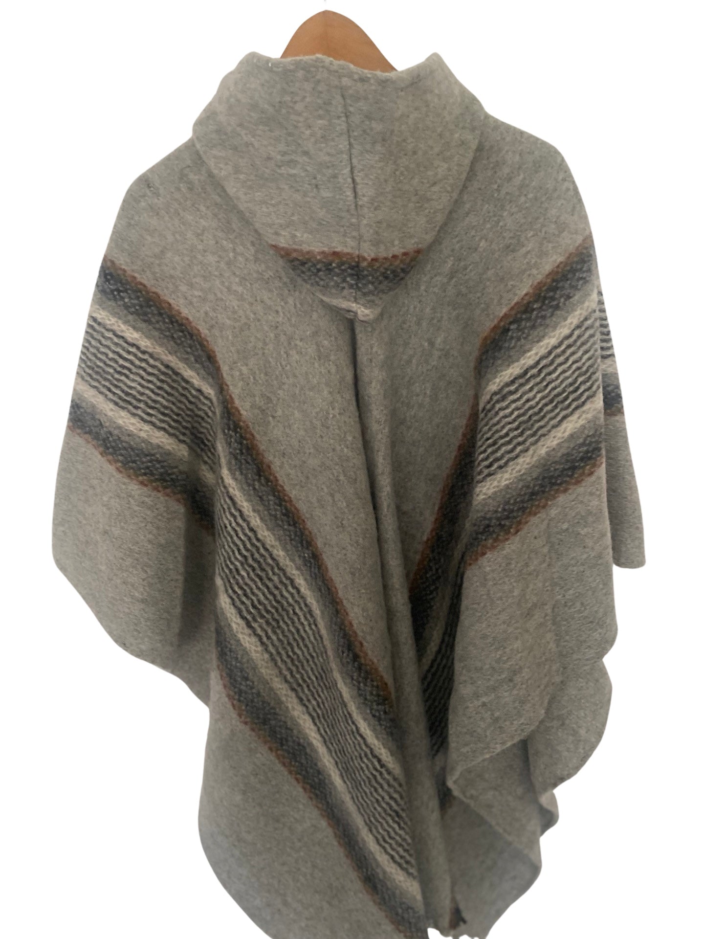 Hooded Sheep Wool Poncho