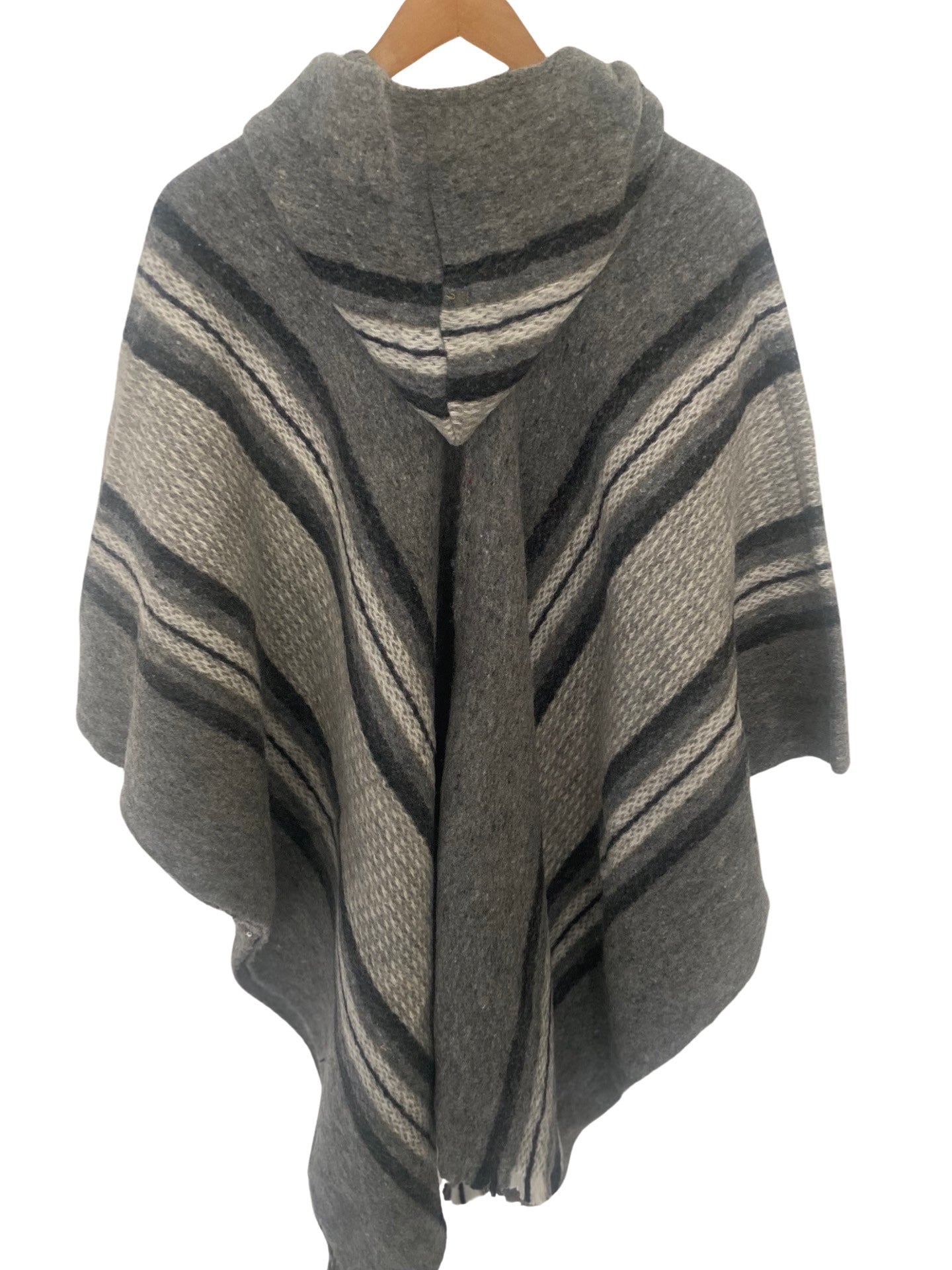 Hooded Sheep Wool Poncho