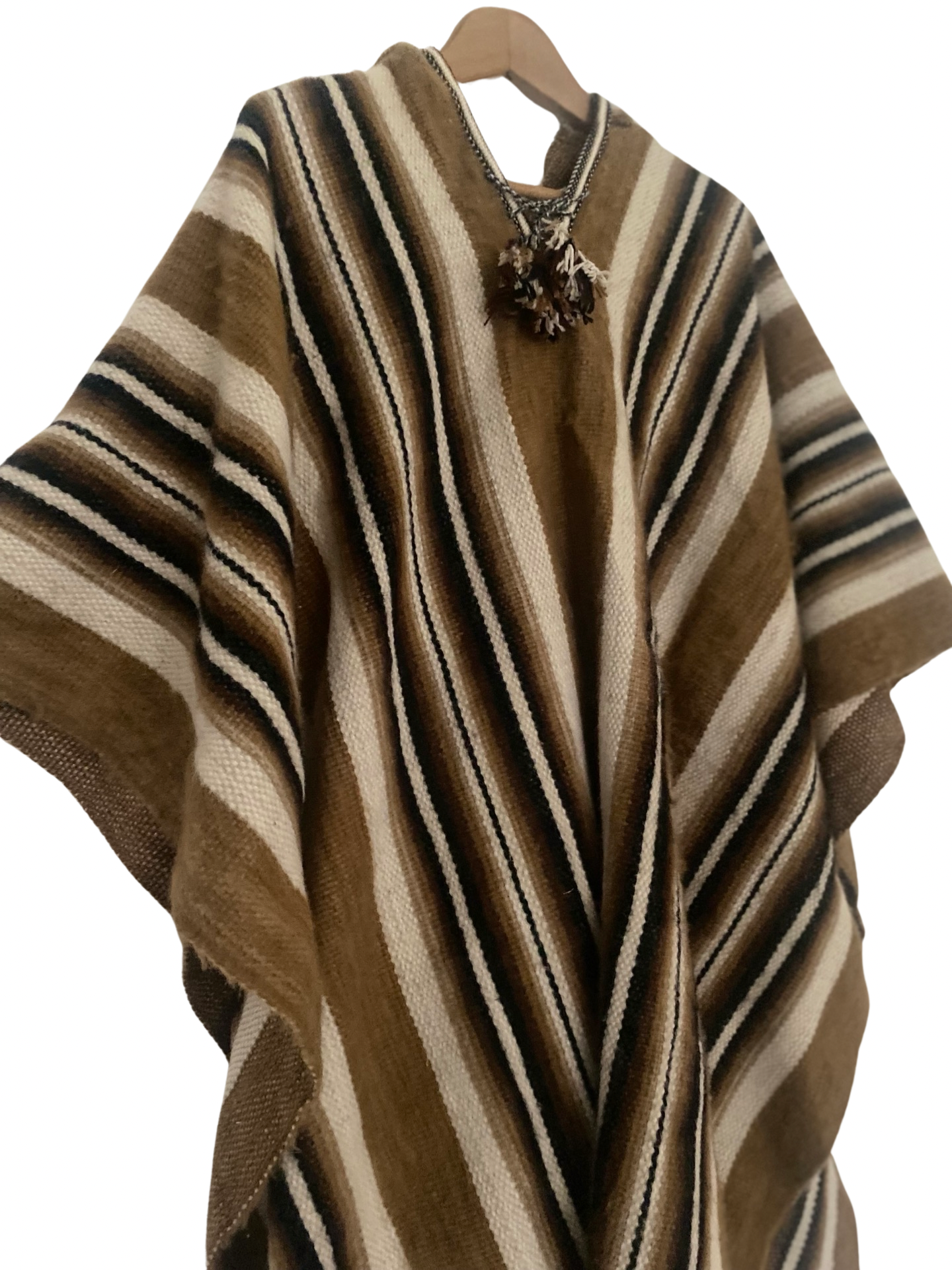 Hooded Sheep Wool Poncho